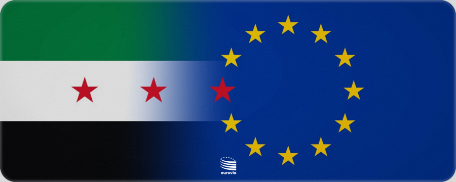 Syria and EU flags