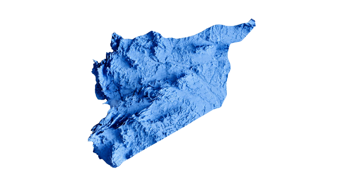 Relief map of Syria